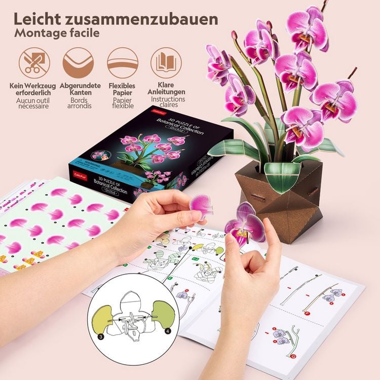 Produktbild: CUBICFUN - 3D Puzzle Pflanzentopf Orchidee 85 Teile