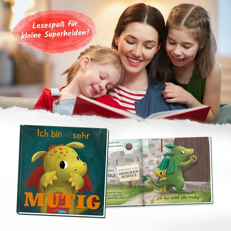 Produktbild: TR&Ouml;TSCH - Ich bin (nicht) sehr mutig | Zauberhaftes Bilderbuch &uuml;ber Mut und &Uuml;berwindung von &Auml;ngsten | Drachen Buch mit liebevollen Illustrationen und einer ermutigenden Geschichte | Ab 3 Jahren