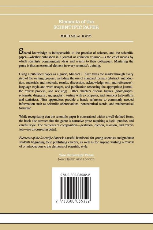 Produktbild: Elements of the Scientific Paper