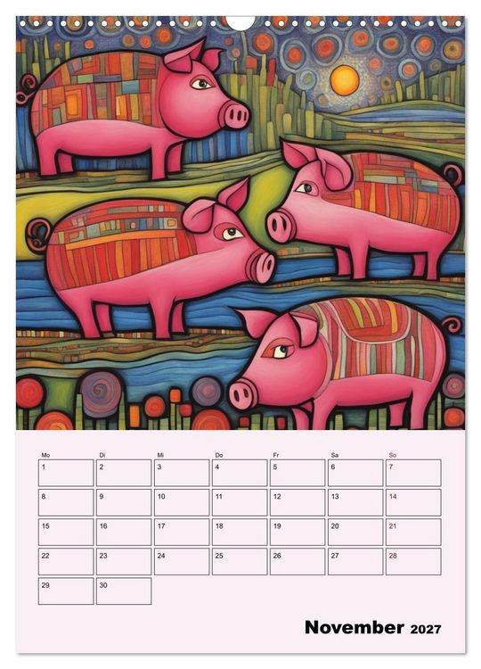 Produktbild: Farbenfrohe Tiermalerei (Wandkalender 2027 DIN A3 hoch), CALVENDO Monatskalender