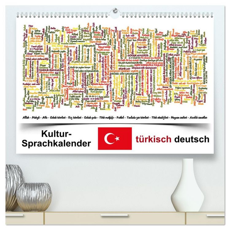 Produktbild: Kultur-Sprachkalender T&uuml;rkisch-Deutsch (hochwertiger Premium Wandkalender 2026 DIN A2 quer), Kunstdruck in Hochglanz