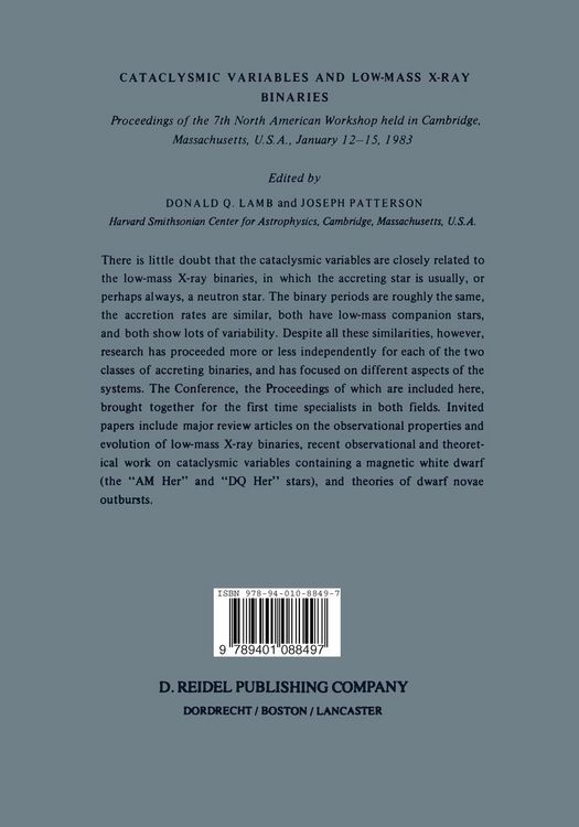Produktbild: Cataclysmic Variables and Low-Mass X-Ray Binaries