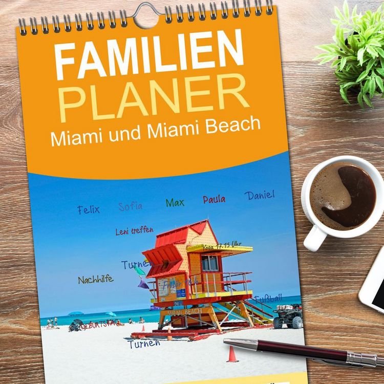 Produktbild: Familienplaner 2026 - Miami und Miami Beach mit 5 Spalten (Wandkalender, 21 x 45 cm) CALVENDO