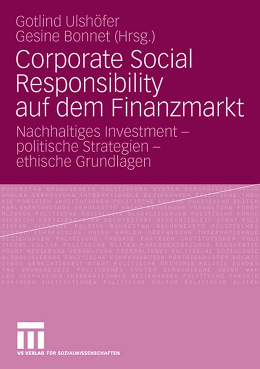Produktbild: Corporate Social Responsibility auf dem Finanzmarkt