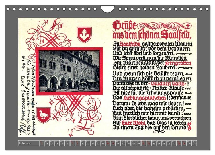 Produktbild: Gru&szlig; aus Saalfeld an der Saale (Wandkalender 2026 DIN A4 quer), CALVENDO Monatskalender