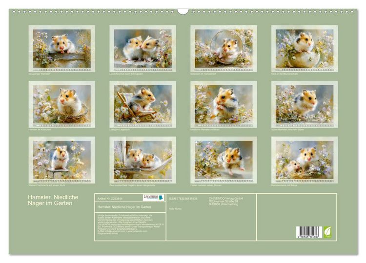 Produktbild: Hamster. Niedliche Nager im Garten (Wandkalender 2027 DIN A2 quer), CALVENDO Monatskalender