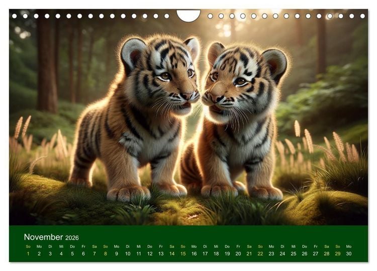 Produktbild: Majest&auml;tische Tiger (Wandkalender 2026 DIN A4 quer), CALVENDO Monatskalender