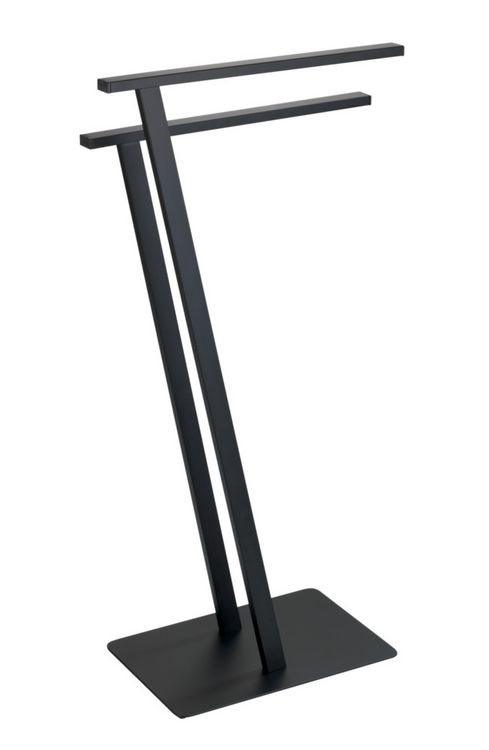 Produktbild: Handtuchst&auml;nder Mod. Lirio Schwarz matt, mit 2 Handtuchstangen