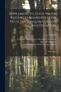 Produktbild: Supplement to State Water Resources Board Bulletin No. 11, San Joaquin County Investigation