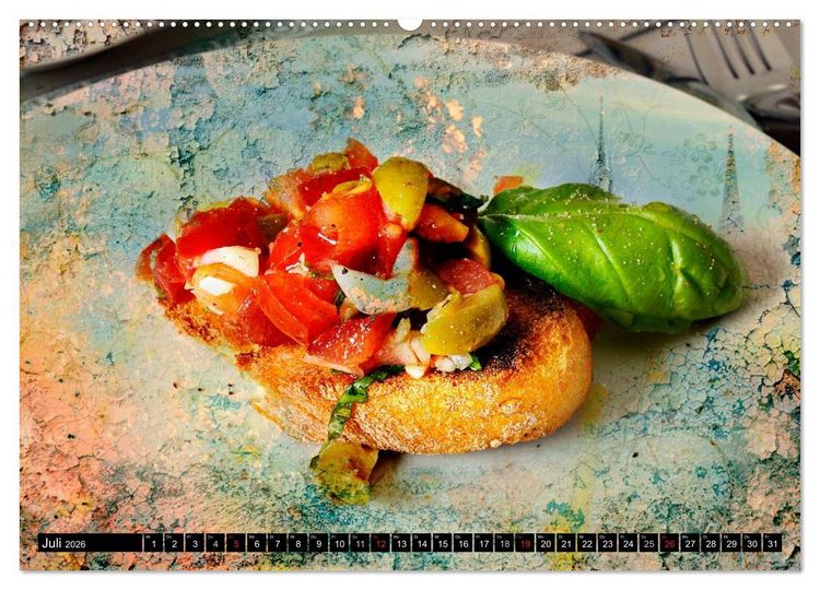 Produktbild: Italian Food - Vintage Design (hochwertiger Premium Wandkalender 2026 DIN A2 quer), Kunstdruck in Hochglanz