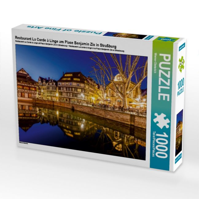 Produktbild: CALVENDO Puzzle Restaurant La Corde &agrave; Linge am Place Benjamin Zix in Stra&szlig;burg | 1000 Teile Lege-Gr&ouml;&szlig;e 64x48cm Foto-Puzzle f&uuml;r gl&uuml;ckliche Stunden
