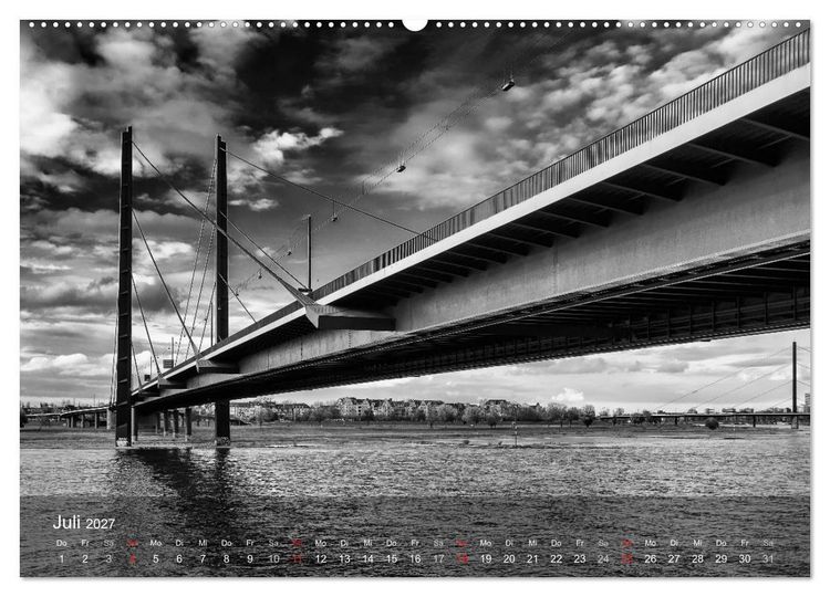 Produktbild: D&uuml;sseldorf Ansichten in Schwarz-Wei&szlig; (hochwertiger Premium Wandkalender 2027 DIN A2 quer), Kunstdruck in Hochglanz