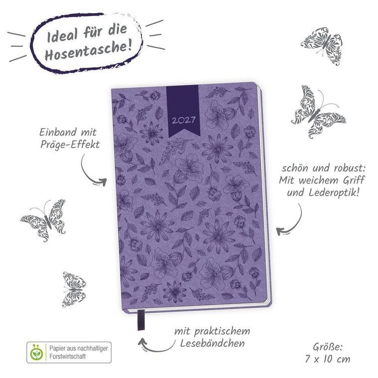 Produktbild: TR&Ouml;TSCH - Taschenkalender A7 Soft Touch Blumen 2027