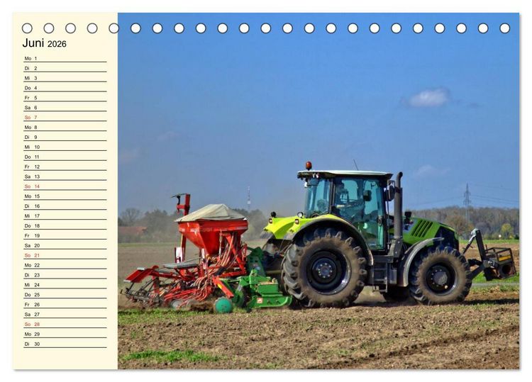 Produktbild: Landwirtschaftliche Maschinen im Einsatz (Tischkalender 2026 DIN A5 quer), CALVENDO Monatskalender