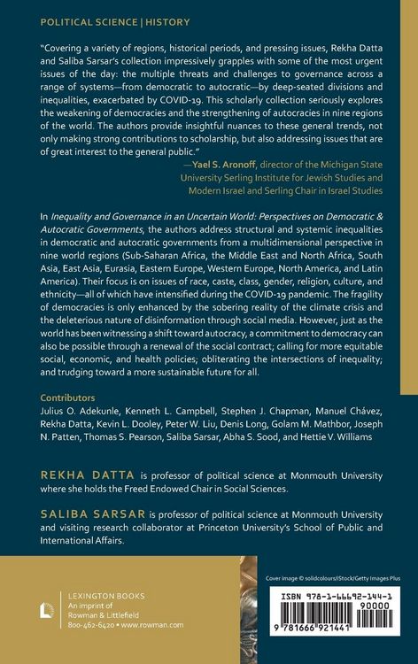 Produktbild: Inequality and Governance in an Uncertain World