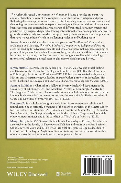 Produktbild: The Wiley Blackwell Companion to Religion and Peace