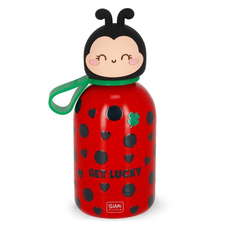 Produktbild: Legami Thermosflasche 310 ml - Hot & Cold - Ladybug "Get Lucky"