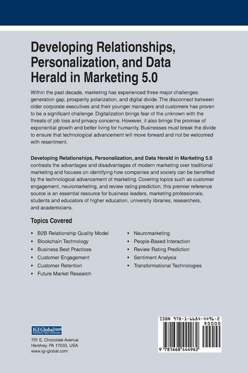 Produktbild: Developing Relationships, Personalization, and Data Herald in Marketing 5.0