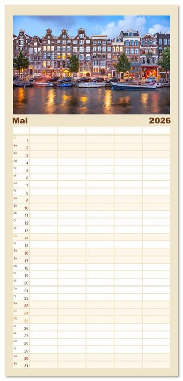 Produktbild: Familienplaner 2026 - Die ganze Vielfalt der Niederlande mit 5 Spalten (Wandkalender, 21 x 45 cm) CALVENDO