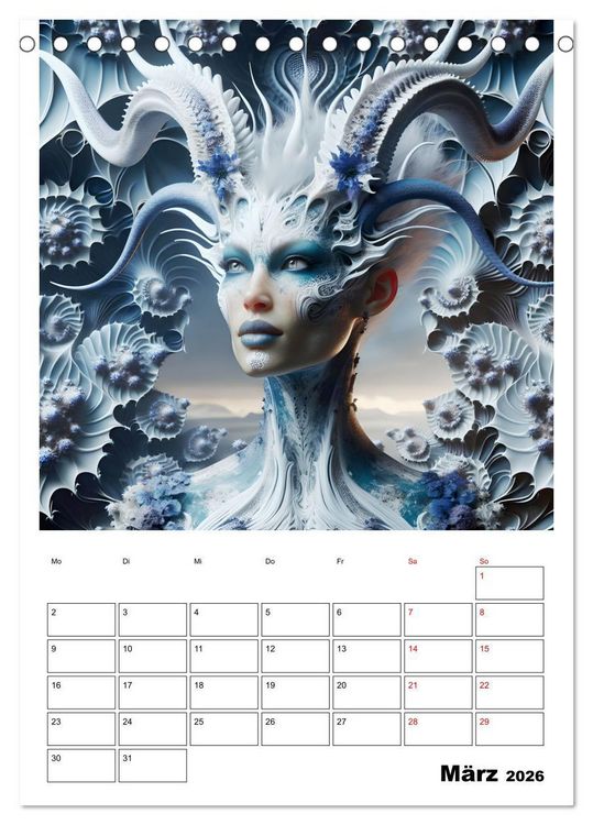 Produktbild: Extraterrestrische Eleganz (Tischkalender 2026 DIN A5 hoch), CALVENDO Monatskalender