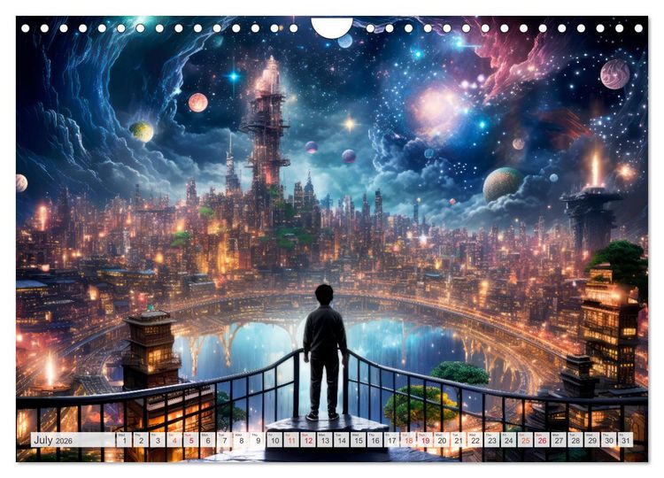 Produktbild: SCIENCE FICTION Life on distant planets (Wall Calendar 2026 DIN A4 landscape), CALVENDO 12 Month Wall Calendar