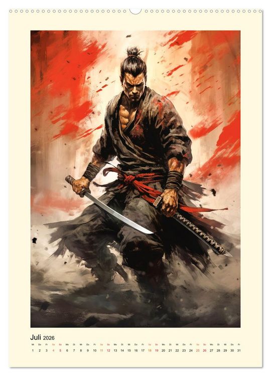Produktbild: Samurai Helden (hochwertiger Premium Wandkalender 2026 DIN A2 hoch), Kunstdruck in Hochglanz