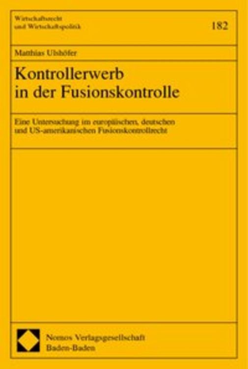 Produktbild: Kontrollerwerb in der Fusionskontrolle