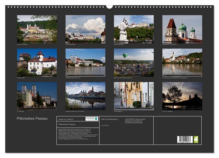 Produktbild: Pittoreskes Passau (Wandkalender 2027 DIN A2 quer), CALVENDO Monatskalender