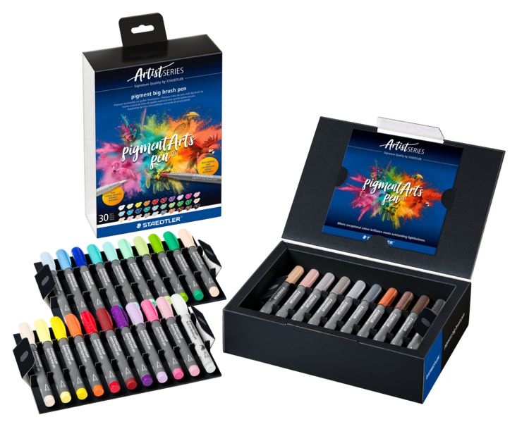 Produktbild: STAEDTLER pigment big brush pen, Pinselspitze, 30er Set