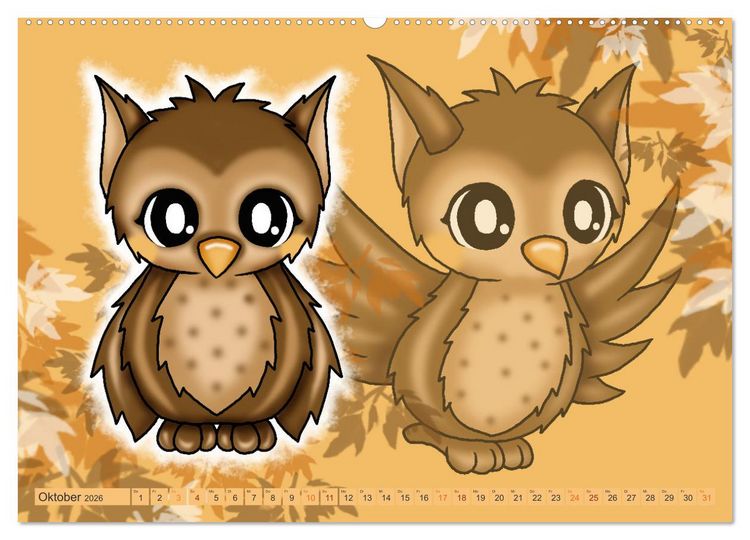 Produktbild: niedliche Kawaii Tiere (Wandkalender 2026 DIN A2 quer), CALVENDO Monatskalender