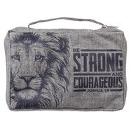 Produktbild: Strong and Courageous Lion Gray Value Bible Cover