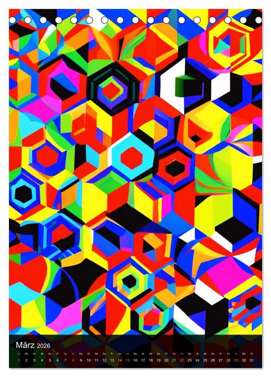 Produktbild: OP Art Nichts f&uuml;r schwache Augen (Tischkalender 2026 DIN A5 hoch), CALVENDO Monatskalender