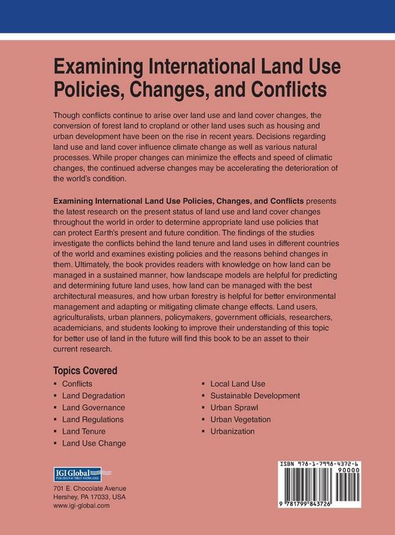 Produktbild: Examining International Land Use Policies, Changes, and Conflicts