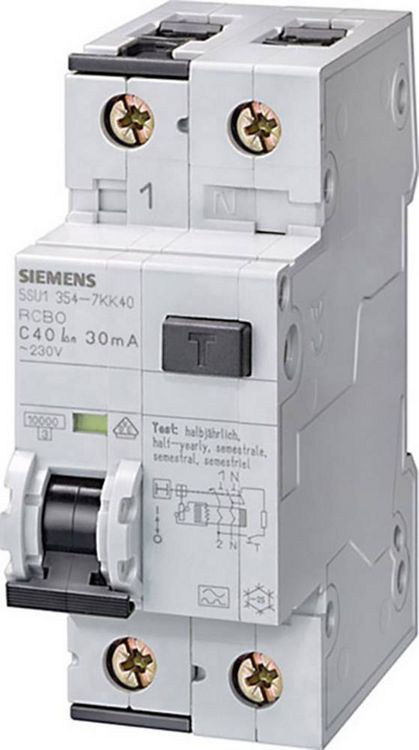 Produktbild: Siemens 5SU11546KK16 FI-Schutzschalter/Leitungsschutzschalter 2polig 16A 0.01A 230V