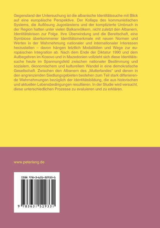 Produktbild: Albanische Identit&auml;tssuche im Spannungsfeld zwischen nationaler Eigenstaatlichkeit und europ&auml;ischer Integration
