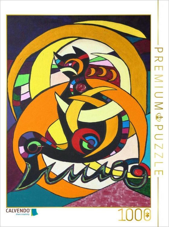 Produktbild: CALVENDO Puzzle Luna-K&auml;tz-Dreams, Petra Kolossa, Acryl auf Leinwand, 70x50, 2014 | 1000 Teile Lege-Gr&ouml;&szlig;e 64x48cm Foto-Puzzle f&uuml;r gl&uuml;ckliche Stunden