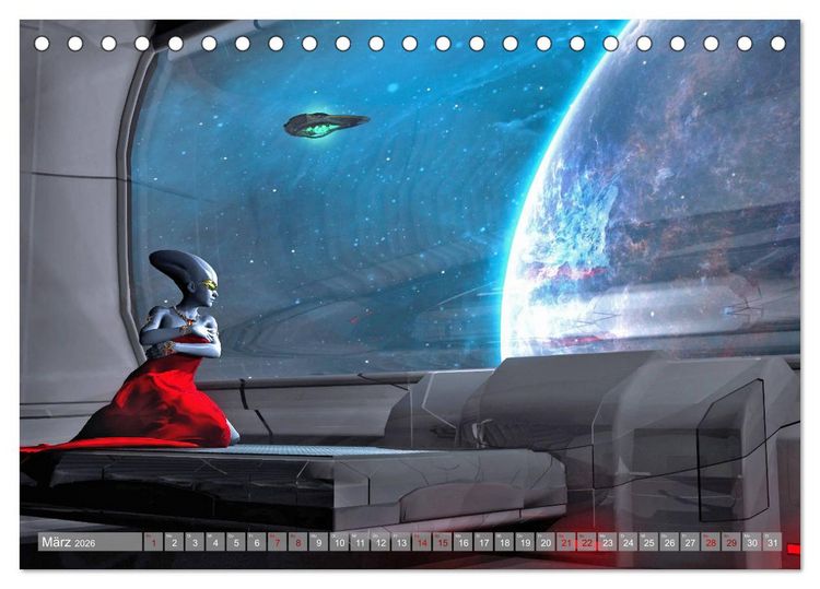 Produktbild: Science Fiction Visionen (Tischkalender 2026 DIN A5 quer), CALVENDO Monatskalender