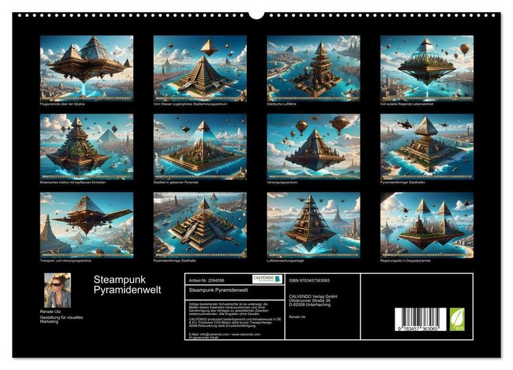 Produktbild: Steampunk Pyramidenwelt (hochwertiger Premium Wandkalender 2026 DIN A2 quer), Kunstdruck in Hochglanz