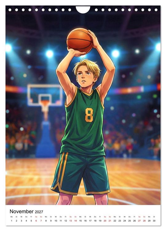Produktbild: Level Up &ndash; Basketballhelden (Wandkalender 2027 DIN A4 hoch), CALVENDO Monatskalender
