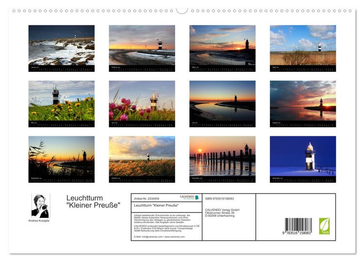 Produktbild: Leuchtturm "Kleiner Preu&szlig;e" (hochwertiger Premium Wandkalender 2026 DIN A2 quer), Kunstdruck in Hochglanz