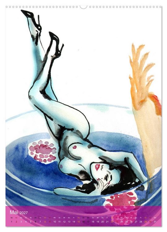 Produktbild: DELIKATESSEN - leckere K&ouml;stlichkeiten & kalorienarme Pin up Illustrationen, Zeichnungen, Grafiken und Malerei der Marke "Burlesque up your wall" von Sara Horwath (Wandkalender 2027 DIN A2 hoch), CALVENDO Monatskalender