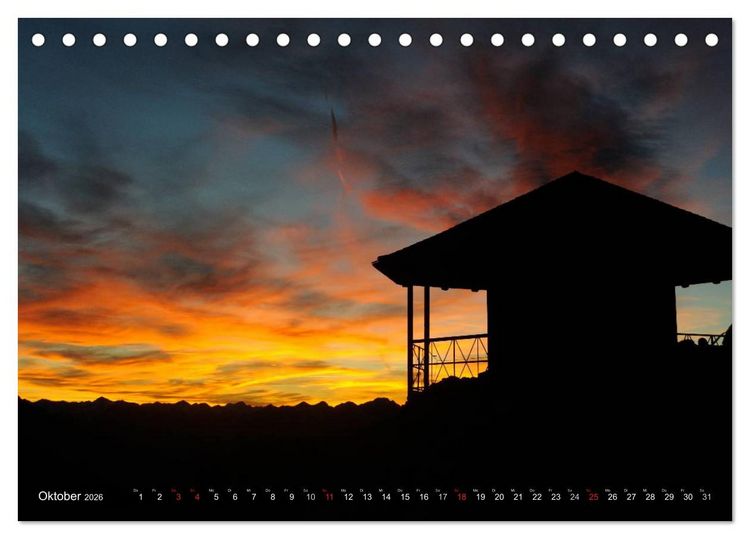 Produktbild: Magische Bergwelt, zwischen Sonnenaufgang und Sonnenuntergang (Tischkalender 2026 DIN A5 quer), CALVENDO Monatskalender