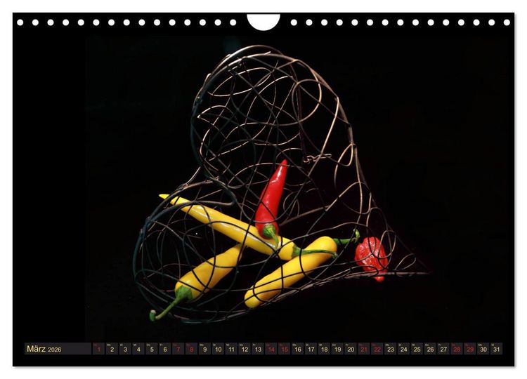 Produktbild: Scharfe Chili Fantasien - Creative Food Design (Wandkalender 2026 DIN A4 quer), CALVENDO Monatskalender