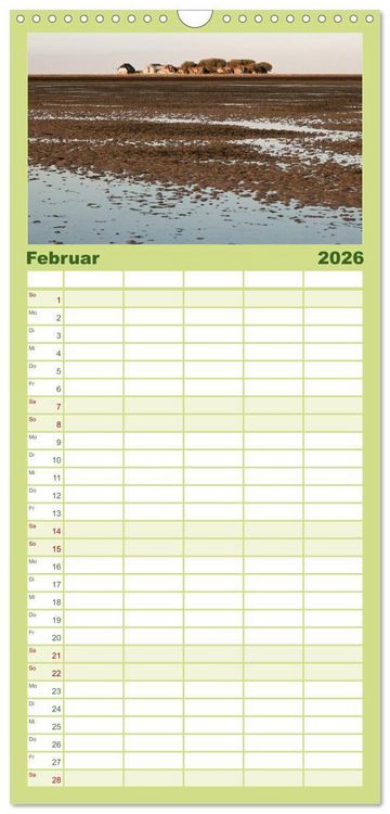 Produktbild: Familienplaner 2026 - Hallig Hooge - zwischen Himmel und Erde mit 5 Spalten (Wandkalender, 21 x 45 cm) CALVENDO