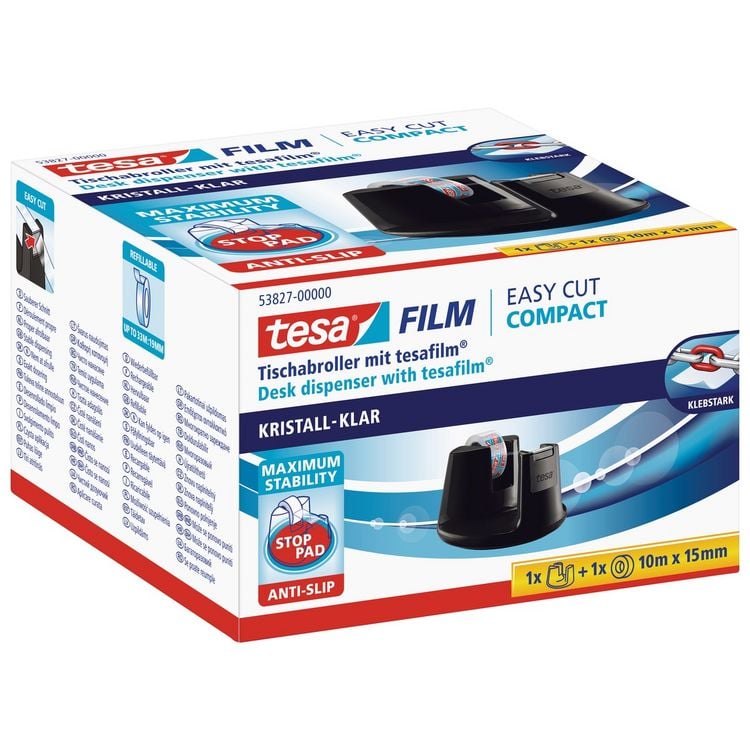 Produktbild: tesa 53827-00000-02 Tischabroller tesa Easy Cut&reg; Schwarz 1 St.