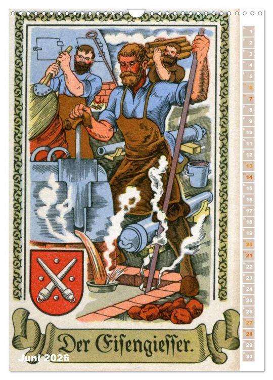 Produktbild: Altes Handwerk: Historische Zeichnungen neu entdeckt (Wandkalender 2026 DIN A3 hoch), CALVENDO Monatskalender