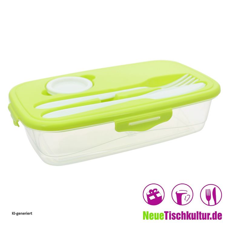 Produktbild: neuetischkultur Frischhaltedose mit Besteck 2 St&uuml;ck Easylunch
