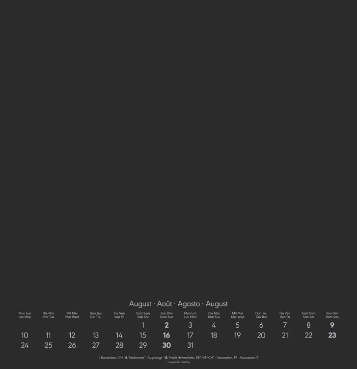 Produktbild: Kreativ-Kalender schwarz 2026 - 32 x 33 - Foto, Malen, Basteln - datiert - Kreativkalender - Foto-Kalender - Alpha Edition
