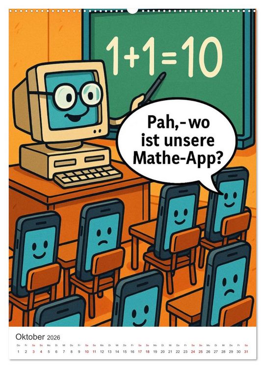 Produktbild: Robo-Champs: Witz trifft auf Chip (hochwertiger Premium Wandkalender 2026 DIN A2 hoch), Kunstdruck in Hochglanz