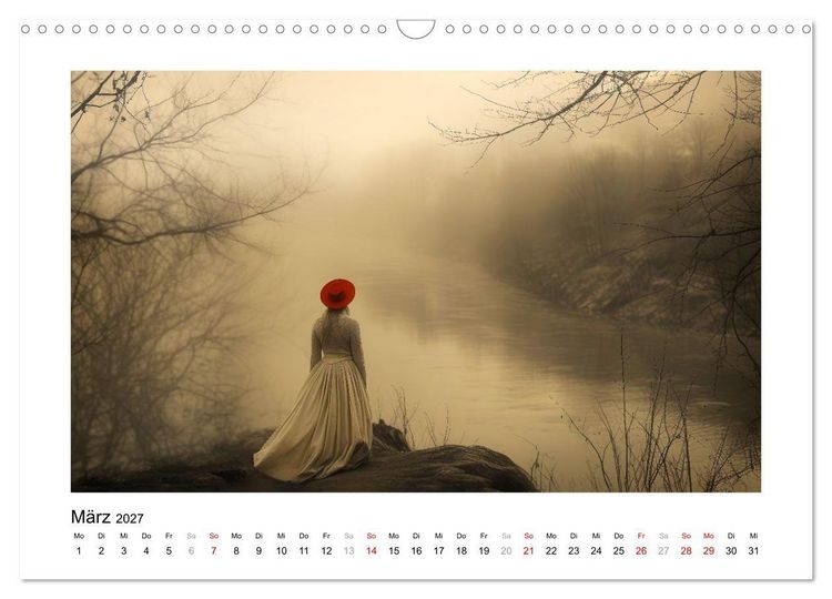 Produktbild: EIN HAUCH ROT (Wandkalender 2027 DIN A3 quer), CALVENDO Monatskalender